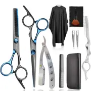 Professional Barber Scissors Set - Hair Cutting Kit with Thinning Scissors, S...