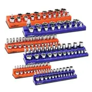 Magnetic Socket Holder, 1/4", 3/8", 1/2" 6-Piece Magnetic Socket Organizer Set