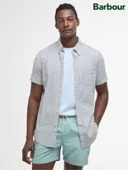 Barbour® Stone 100% Cotton Cresswell Seersucker Summer Fit Shirt (AD4346) | $159