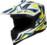 IXS 363 2.0, motocross helmet , color: Matt White/Blue/Neon-Yellow , size: M