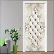Door Stickers - Soft Bag Diamond PVC Self-Adhesive Detachable Door Sticker Mural Wallpaper Room Door Decor Poster(95x215cm)