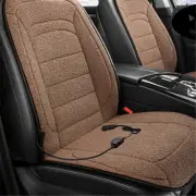 12V Car Heated Seat Cushion Cover Winter Warmer Heating Pad Mat Lamb Wool Brown (for: Hyundai)