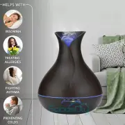 400ml Essential Oil Diffuser, Aromatherapy Ultrasonic Cool Mist Humidifier LED