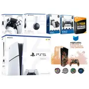 Sony Playstation 5 Slim Disc Console + White Headset, EDGE Controller