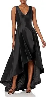 [Calvin Klein] Women's Sleeveless V-Neck High Low Gown with Back Zipper