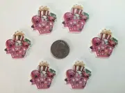 6 Pcs Lot Shopkins Flatback Resin Cabochon Hair Bow Centers.