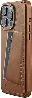 [Mujjo] Leather Wallet Case for iPhone 15 Pro Max - Premium European Leather Case with Card Pocket, Phone & Camera Lens Protection, MagSafe Compatible - iPhone 15 Pro Max Card Wallet Case (Dark Tan)
