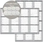 2025 Wall Calendar with Double Sided Tape for Wall hanging, Wet & Dry Erase Laminated, Size 12" x 18", 12 Month Annual Yearly Wall Planner, Reversible, Horizontal/Vertical (Silver)