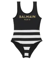[Balmain Kids] Balmain Kids Logo striped swimsuit Y 14 multicoloured