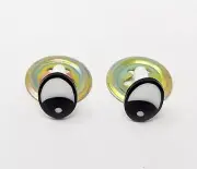 12 pair Zims VTG Black White 8mm Comical Cartoon Plastic Safety Eyes Craft Doll