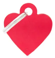 My Family Basic Heart Pet Tag Collar Accessory Red - 2 Sizes