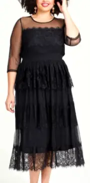TS TAKING SHAPE plus size S / 16 Elle Tier Lace Evening Dress party NWT rrp$230!