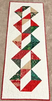Handmade Quilted Table Runner/Topper ~16 1/2" x 44"~ Christmas~ Red,Green,white