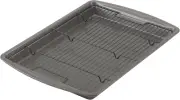 15” X 10.5” Nonstick Carbon Steel Baking Pan & Raised Wire Rack – Pizza Crisper,