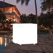 7Pandas 40CM Solar Rechargeable Cube RGB LED Light, Nightlight Mood Lighting Lamp Solar Rechargeable with IP65 Waterproof for Pool Decor Outdoor Indoor (1 Pack)