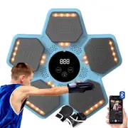Catzon LED Music Boxing Machine with Boxing Gloves for Home Gym-Blue