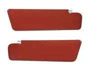 impala Bonneville Catalina Hardtop Red Sun Visors Genuine leather pair 1963