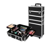 Makeup Case Professional Makeup Organiser 7 in 1 Trolley Black White