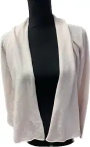 HANNAH ROSE CASHMERE & WOOL BLEND SHRUKEN DUSTER Open Cardigan Light Pink M NEW