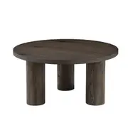 Raimon Furniture Angelo Wooden Dark Oak Veneer Round Modern Coffee Table Coffee
