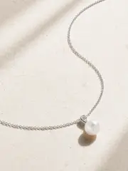 [Mikimoto] Mikimoto - Morning Dew 18-karat White Gold, Pearl And Diamond Necklace - One size One size White