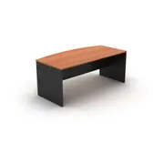 OM BOW FRONT DESK W1800 x D900/750 x H720mm Cherry/ Charcoal