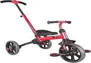 Yvolution 4 in 1 Toddler Trike Y Velo Flippa Push Tricycle Toddler Balance Bike with Parent Steering Push Handle for Boys Girls 2-5 Years Old