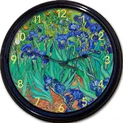 Irises Van Gogh Wall Clock Flowers New 10"