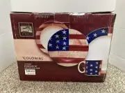 1997 Sakura Colonial Warren Kimble 16 Pc Stoneware Dinnerware - NEW IN BOX !