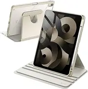 JETech Rotating Case for iPad Air 11-Inch M3/M2 (2025/2024), iPad Air 5/4 (2022/2020 5th/4th Generation), 360 Degree Rotation Protective Stand Cover Clear Back, Auto Wake/Sleep (Starlight)