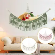 Stuffy Hammock Cotton Rope Stuffed Animal Toy Hammock Large Capacity Gosci