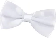 [GAROZATION] Gentleman Bow Ties Men's Poly Silk Bow Tie Solid Bowknot for Wedding Stylish Bowknots for Men Pure White