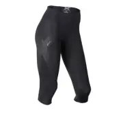 2XU Womens Mid Rise 3/4 Compression Tight - Black Dotted Reflective Logo HOT BAR