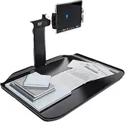 Multi-Functional Car Backseat Organizer Tray - Adjustable Tablet Holder with 10KG/22lb Capacity, 3-Tier Height Adjustment, Non-Slip Surface (Folds Flat)(Black,42 * 32 * 28/2)