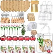 73Pcs Baby Shower Games Prizes 6 Sets Bamboo Charcuterie Board Spoon Fork with Knife and fork Rose Fragrance Tulip Gift Bag for Baby Shower Prizes Wedding Bridal Shower Favors Baby Shower Gifts