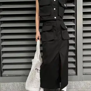 【King女王代購】Alexander Wang2023春夏新款設計感大口袋工裝馬甲套裝