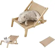Celerypets Cat Lounger Chair, 2 in 1 Cat Chair for Indoor, Cats Scratch Chairs with Sisal Mat, Adjustable Foldable Hammock Cats Sisal Beach Bed Mat (1 Pc)