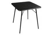 Bolero Square Slatted Steel Table Black 700mm - Cafe Tables (CS731) - CS731