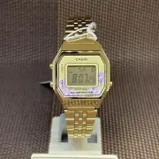 Casio LA680WGA-4C Vintage Floral Gold Stainless Steel Alarm Digital Ladies Watch