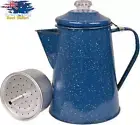 Enamelware Coffee Percolator, Campfire Coffee Pot, Camping Kettle