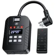 Outdoor Light Timer Waterproof, Remote Control Dusk to Dawn Sensor Timer, 100...