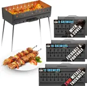 Charcoal Grill for 10 Skewers - Portable Barbecue - Kabob Camp Grills - Foldable