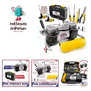 Air Pump and Tire Repair Kit – 12V DC Portable Air Compressor Tire Inflator w...