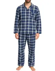 [JackSmith] Flannelette Pyjama Sleepwear Set in Blue Check