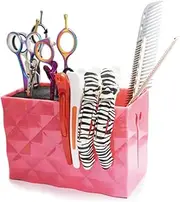 Shear Holder for Hair Salon, Scissor Holder for Hair Stylist, Hair Organizer Large Capacity Hair Scissors Storage Box for Scissors, Combs, Clips, Great Organizer (Red)