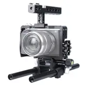 Camera Cage Stabilizer With Handle - Black For Sony A6000 / A6300 / A6400 / A6500