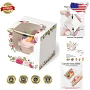 Pre-Assembled 100 Count Cupcake Boxes with Clear Window - Perfect for Events