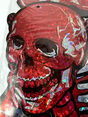 Greenbrier Halloween 5 Feet Jointed Paper Skeleton Shiny Red Silver Spooky Party