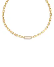 Roberto Coin 18K Yellow Gold Navarra Diamond Pave Chain Link Collar Necklace, 18