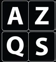 FRENCH AZERTY KEYBOARD STICKER LARGE LETTERS NON TRANSPARENT BLACK
